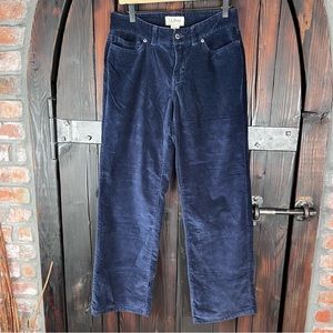 L.L.Bean favorite fit navy velvet pants 8